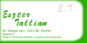 eszter tallian business card
